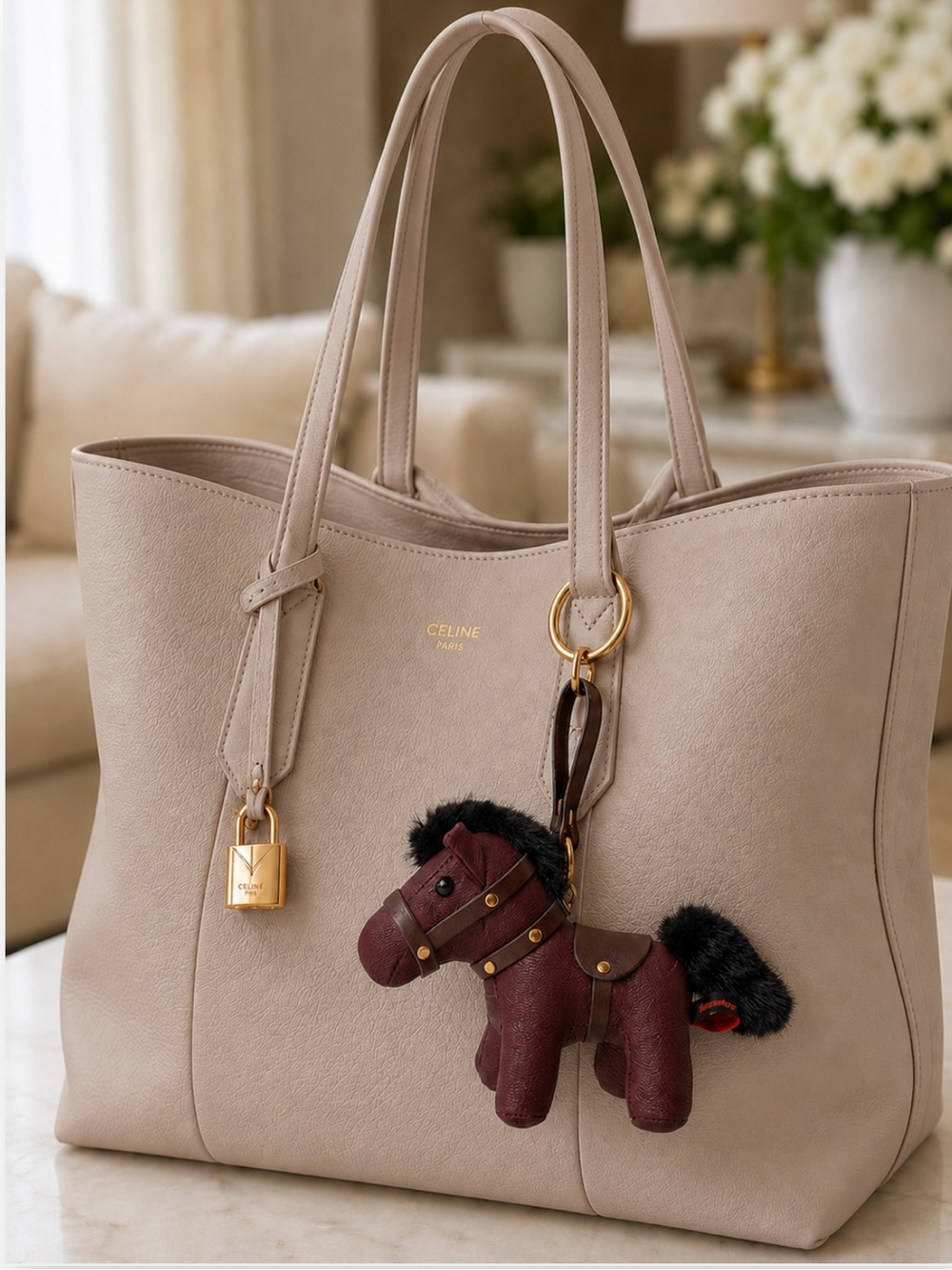 New Horse Burgundy Bag Charm Equestrian Luxury Premium Luxe Playful Neutral